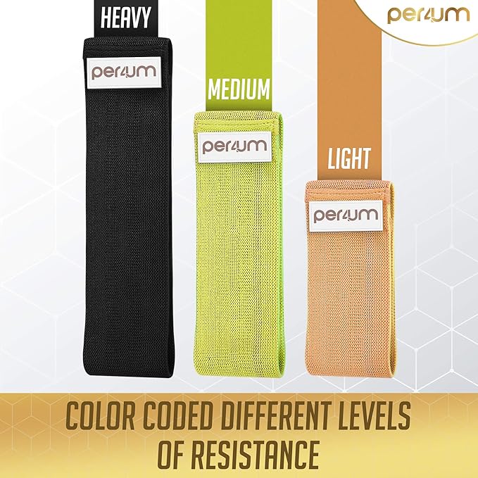Resistance Bands Set of 3 - Fabric Booty Bands for Women Butt and Legs Workout | Non-Slip Exercise Bands with Travel Bag