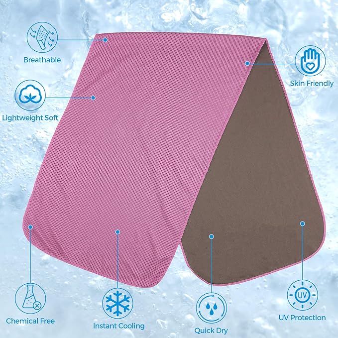 Cooling Towels for Neck and Face - Soft Breathable Chilly Towel, Sweat Wraps, Cool Rags Quick Dry Towel for Hot Weather, Workout, Sports, Yoga, Gym, Hiking, Running, Trips, Golf