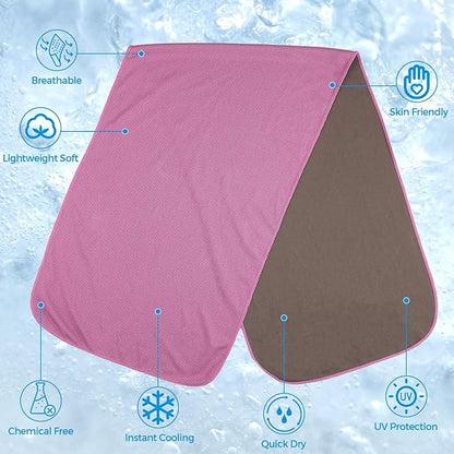 Cooling Towels for Neck and Face - Soft Breathable Chilly Towel, Sweat Wraps, Cool Rags Quick Dry Towel for Hot Weather, Workout, Sports, Yoga, Gym, Hiking, Running, Trips, Golf