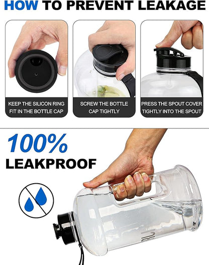 VENNERLI Portable Large Plastic Water Bottle - BPA-free Half Gallon Reusable 2 Liter Water Jug for Outdoor Hiking Fitness Travel Camping Cycling