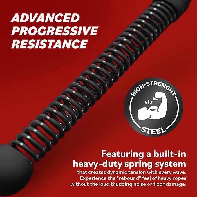 Battle Ropes – Ropeless Battle Rope for Home Gym, Cordless Training Sticks with Resistance Spring, Portable Workout Equipment, Battle Rope Sticks