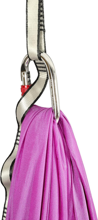 HECASA Aerial Silks Yoga Swing Set, Aerial Yoga Hammock w/Daisy Chain for Home, Inversion Exercises, Strength Training and Starter Kit