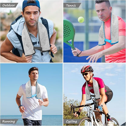 3 Pack Sweat Towel for Working Out Quick Dry Microfiber Gym Towels Men Women Fitness Exercise Tennis Weight Lifting Outdoor Cycling Hiking Fishing Towels(3 Pack(Grey))