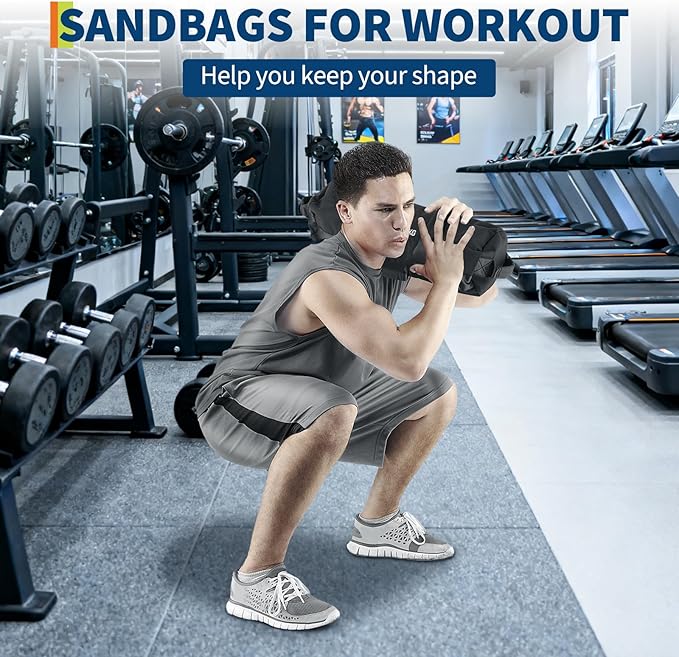 GarveeLife Workout Sandbag Unfilled - 5-200 LBS Heavy Duty Fitness Sandbag for Strength Training, Core & Full-Body Exercises | Adjustable Weight Home Gym