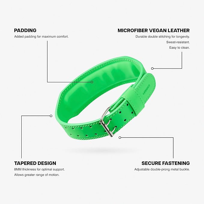 UPPPER Weight Lifting Belt - Double Prong 4” to 2.5” Tapered Premium Lifting Belt for Men and Women - Ultimate Back Support For Weightlifting and Powerlifting | Premium Fitness Gear