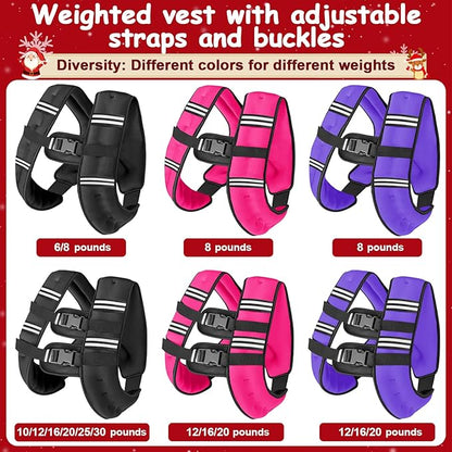 Weighted Vest for Woman Men,8 lb Weight Vest Reflective Stripe with Adjustable Strap Pocket Running Vest Workout Strength Training Walking
