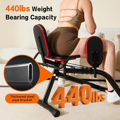 ERGOLIFE Hip Abductor Machine for Home Gym, Adjustable 6 Levels Resistance Inner Thigh Exercise Equipment, Glute Training Machine for Women/Sedentary/Postpartum Recovery