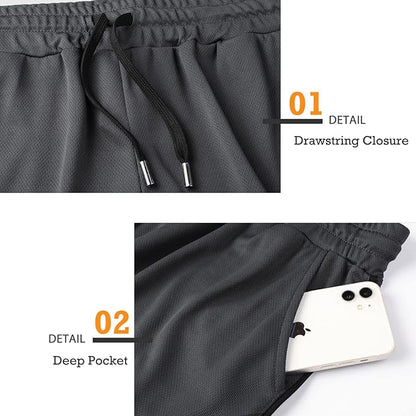 Surenow Mens Running Gym Shorts 3 Inch Breathable Lightweight Athletic Sport Shorts Training Workout Shorts with Pockets