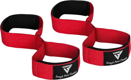 Weight Lifting Straps Figure 8, Anti Slip Strap with cuffs wrist Support for Gym Workout Deadlift Powerlifting Bodybuilding Weightlifting, Fitness Strength Training, Hand Bar Grip for Men