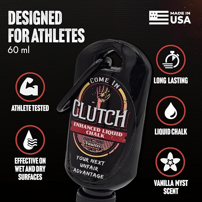 STYK Vaulter Magazine - Enhanced Liquid Chalk, No Mess, Work Out Chalk, Grip Boost, for Weightlifting, Gymnastics, Rock Climbing, Bodybuilding, Pole Vault, Crossfit, and More, Liquid Hand Chalk