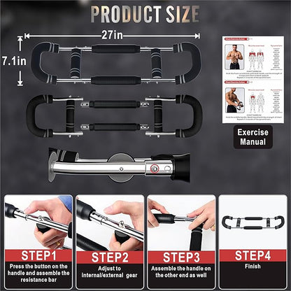 Twister Arm Trainer, Adjustable Resistance Chest Workout Equipment for Men Women, Forearm Biceps Tricep Chest Thigh Exerciser, Portable Spring Home Workout Bar