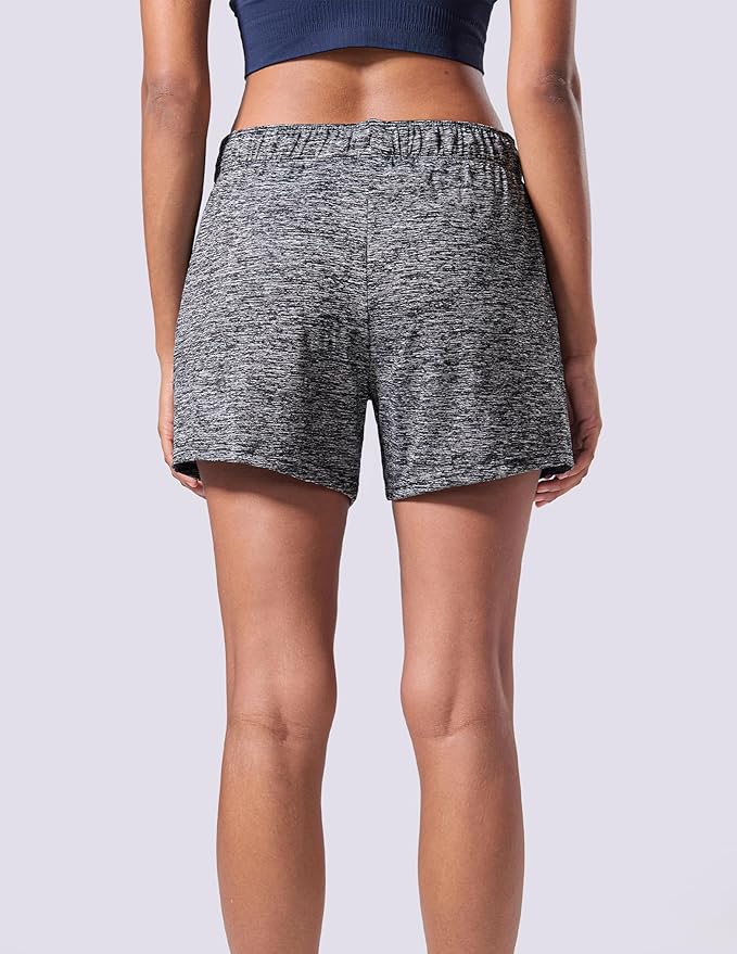 Liberty Imports 1 or 5 Pack Womens Lounge Workout Shorts with Zipper Pockets 5" Inseam Lightweight Athletic Casual Shorts
