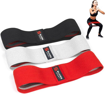 ELVIRE Fabric Resistance Bands for Working Out | Exercise Bands Resistance Bands Set of 3 | Booty Bands for Women Workout Bands Resistance Loops | Leg Bands for Working Out Glute Bands, Squat Bands