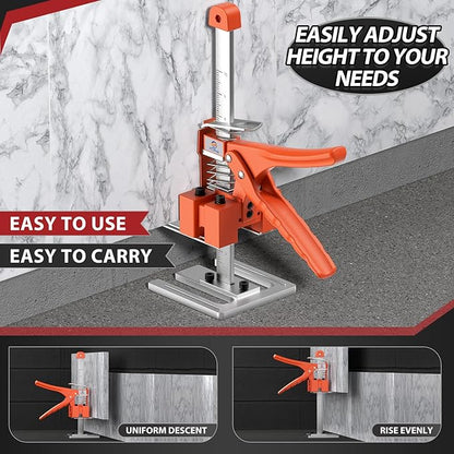 Labor Saving Arm Jack Handle 2 Pack, Construction Jack, Wall Tile Locator, Multi Function Height Adjustment Lifting Device, Door Panel Lifting Cabinet, Raised 10 in, Pair Dynamic Load 400 LB