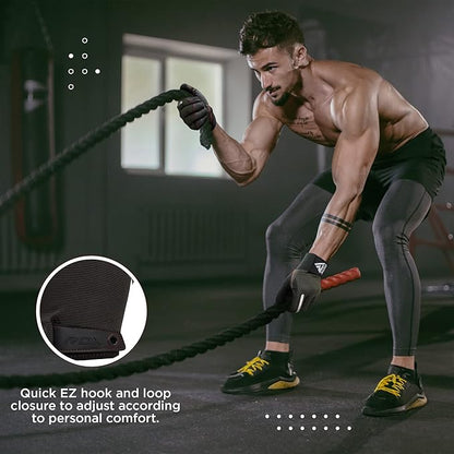 RDX Weight Lifting Gloves with Wrist Support -Touch Screen Full Finger Gym Workout, Breathable Anti Slip Padded Grip, Men Women Fitness Training, Powerlifting Bodybuilding HIIT Exercise Weightlifting