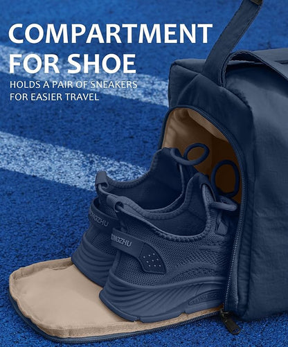Small Gym Bag for Women with Shoes Compartment, Stylish Duffle Travel Bag for Plane, Lightweight Duffle Bag for Women & Men, Sport Gym Tote Bag with Wet Pocket for Yoga, Pilates, Swimming