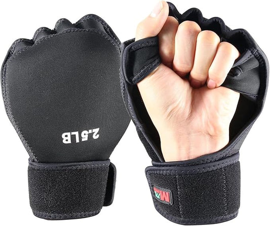 Weighted Hand Gloves 5lb(2.5lb Each), Soft Iron Fitness Gloves, Washable, for Gym Boxing Swimming Strength Training