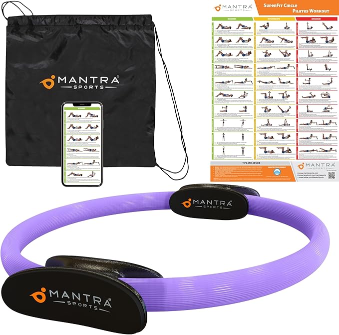 MANTRA SPORTS Pilates Ring Circle, Magic Circle Pilates Ring, Inner Thigh Exercise Equipment, Fitness Rings for Women, Thigh Master Inner Thigh Exerciser, Yoga Ring Pilates Equipment for Home Workouts
