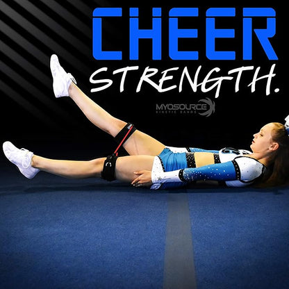 Cheer Kinetic Bands – Leg Resistance Bands for Cheerleaders | Improve Flexibility, Jumps, Stunts & Tumbling | 4-Level Resistance System with 12 Stunt Strap Colors + Digital Training Downloads