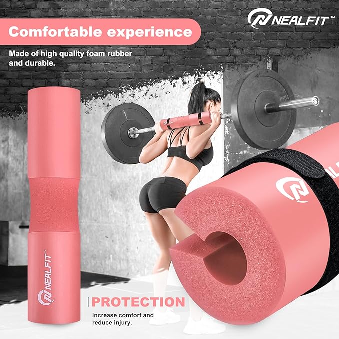 Barbell Pad Squat Pad for Squats—Squat Bar Pad—Great for Weightlifting,Lunges and Hip Thrusts—Foam Sponge Pad—Fit Standard and Olympic Bars Perfectly
