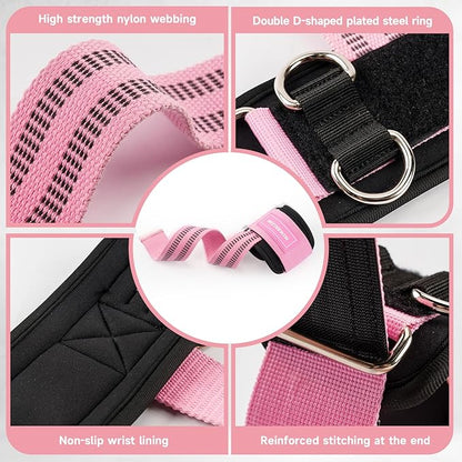 MANUEKLEAR Non-Slip Wrist Straps for Weightlifting Deadlifting, Gym Lifting Straps with D Rings for Cable Machine Workout, 10mm Neoprene Padded Weight lifting Wrist Wraps for Men Women