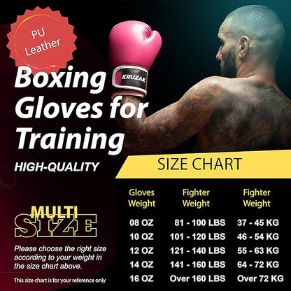 Kruzak Plain Focus Mitts and Boxing Gloves Set for Kickboxing and Muay Thai MMA Training - Fitness Kit with Punching Pads for Martial Arts and Karate