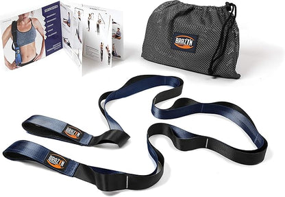 Brazyn Mobility Stretching Strap | Multi-Functional 12-Loop Strap for Stretching, Yoga, Physical Therapy, Pilates, Dance and Gymnastics