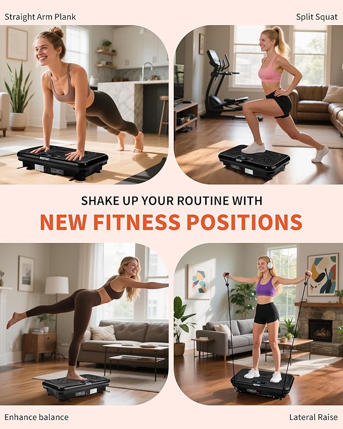 Vibration Plate Exercise Machine for Lymphatic Drainage Massager & Weight Loss, 400 lbs Capacity Whole Body Vibrating Shake Plate Workout for Women and Men
