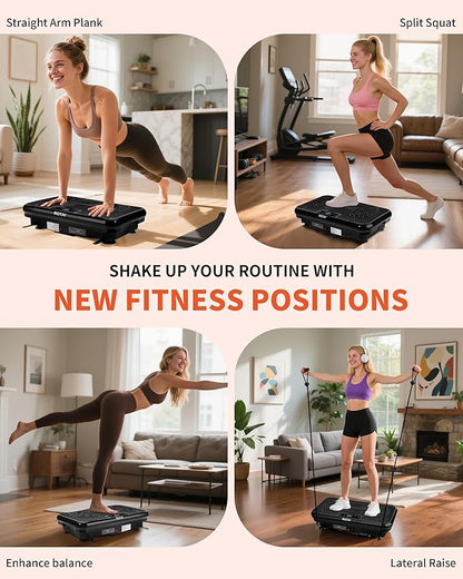 Vibration Plate Exercise Machine for Lymphatic Drainage Massager & Weight Loss, 400 lbs Capacity Whole Body Vibrating Shake Plate Workout for Women and Men