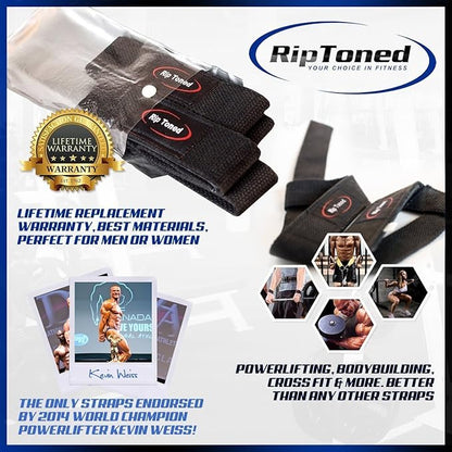 Rip Toned Wrist Wraps & Lifting Straps Combo – Dynamic Duo Push & Pull Support for Weightlifting – Wrist Support Wraps + Padded Grip Straps for Bench, Deadlifts, Rows & Pull-Ups (Men & Women)