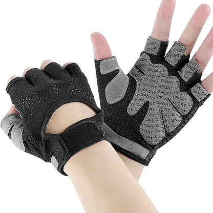 Weight Lifting Gloves for Men Women Gym Half-Finger Glove with Anti Slip Palm Hand Protection for Workout Training, Fitness, Hanging, Pull up, Cycling, Exercise