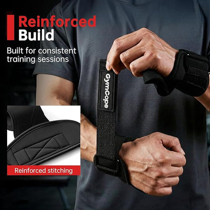 Weight Lifting Hooks for Deadlifting, Heavy Duty Deadlift Lifting Hooks with Enhanced Grip and Wrist Support, Secure Gym Hook Straps for Strength Training, Powerlifting, Bodybuilding, Pull Workouts, 1 Pair, Black