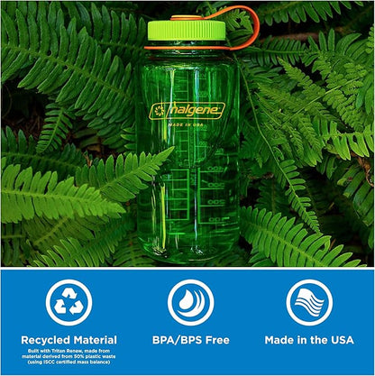 Nalgene 32 oz Wide Mouth Water Bottle | BPA-Free, Durable & Leak Proof, Lightweight Bottle for Hiking & Gym, Work & Travel