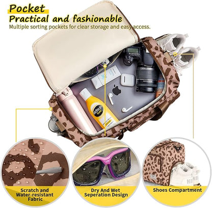 FIORETTO Women's Gym Duffle Bag with Shoes Compartment, 30L Capacity, Ideal for Travel, Gym, Sports, Duffel, Weekender