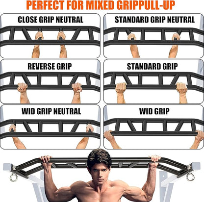 Upgrade Pull Up Bar Wall Mounted,Heavy Duty Multi Grip Chin Up Bar for Strength Training, 600 lbs Capacity, Durable Steel Construction, Perfect for Home and Garage Workouts