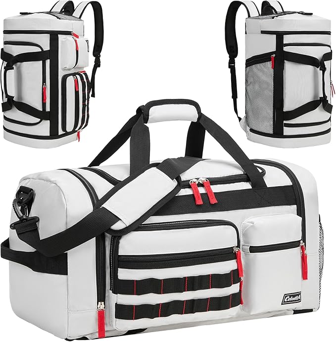 Gym Bag for Men Women with Shoes Compartment 3-in-1 Sports Travel Duffel Bag Multipurpose Weekender Overnight Backpack with Wet Pocket - Grey