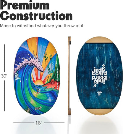 The Original Indo Board Training Package - Balance Board Trainer for Core Strength, Stability & Athletic Performance - Surfing, Skateboarding, Snowboarding, Yoga, Physical Therapy & More. Includes Board, Cushion and Roller.