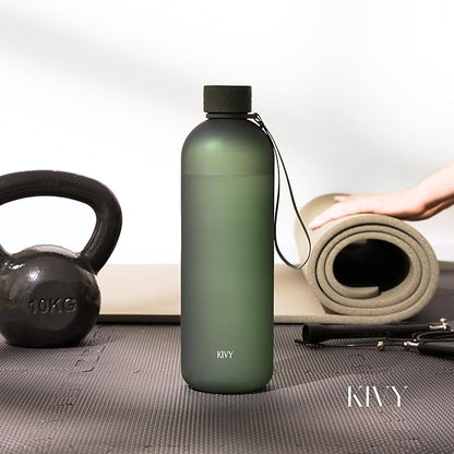 KIVY Large Water Bottle 50oz [Lightweight & Shatterproof] Fits Backpack & Cupholder for Travel, Sports, School - Clear water bottle no straw - 1.5 Liter water bottles plastic - 50oz Water bottle