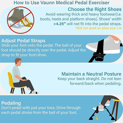 Vaunn Foldable Compact Professional Wrist Arm Leg Strengtheners Pedal Exerciser with Electronic Display for Indoor Exerciser and Physical Therapy