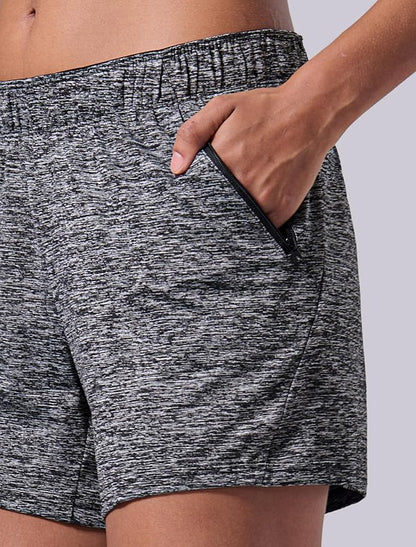 Liberty Imports 1 or 5 Pack Womens Lounge Workout Shorts with Zipper Pockets 5" Inseam Lightweight Athletic Casual Shorts