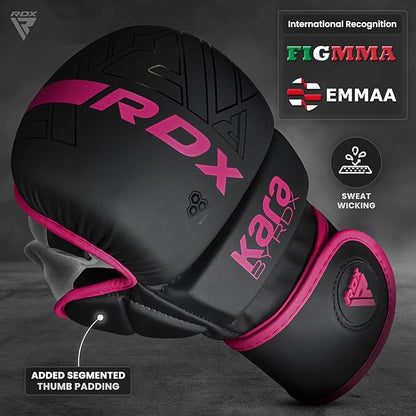RDX MMA Gloves Sparring Grappling, Hybrid Open Palm Martial Arts Mitts Men Women, Maya Hide Leather Wrist Support, Cage Fighting Combat Sports Boxing Glove Training, Muay Thai, Punching Bag Kickboxing