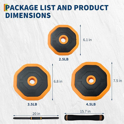 Adjustable Dumbbell Set, 44/66/88 LBS 4-In-1 Home Gym Weights with Connector As Dumbbell, Kettlebell,Barbell for Strength Training, Full Body Workout