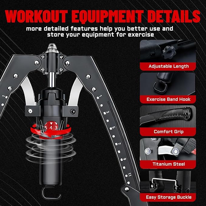 Hydraulic Twister Arm Trainer & Ab Roller, 2-in-1 Adjustable Chest Workout Equipment for 22-440lbs Resistance, Full Body Trainer for Men & Women