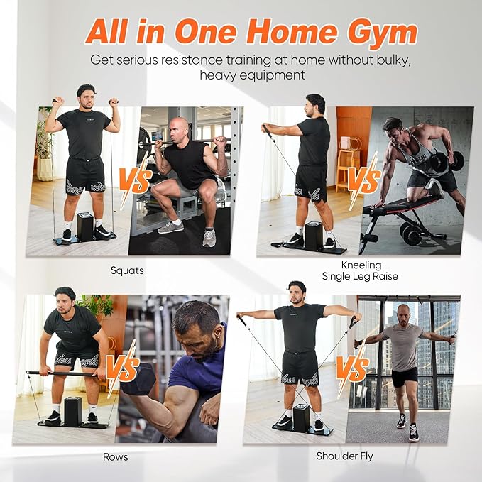 SR3 Pro Gym Equipment for Home, All in One Workout Machine, Fitness Portable&Foldable Small Space Compact Strength Training Cable Machine for Full Body Workouts