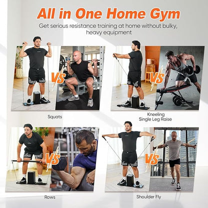 SR3 Pro Gym Equipment for Home, All in One Workout Machine, Fitness Portable&Foldable Small Space Compact Strength Training Cable Machine for Full Body Workouts