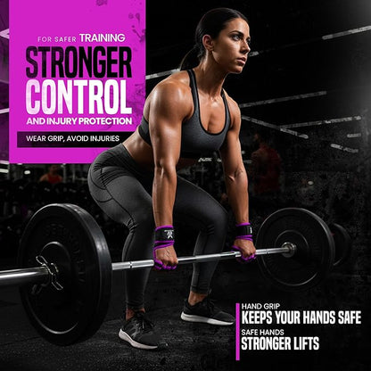 QTF Ventilated Weight Lifting Gloves for Men & Women Workout Gym Fitness Extra Grip with Wrist Support Wrap Cross fit Pull-ups Barbell Training Sports