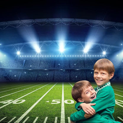 Soccer Stadium Backdrop Stadium Soccer Field Competition Fans Night Spotlight Photography Background Football Match Wall Backdrop for Adults Man Boy Birthday Party Photo Shoot Props Decor 20x10ft