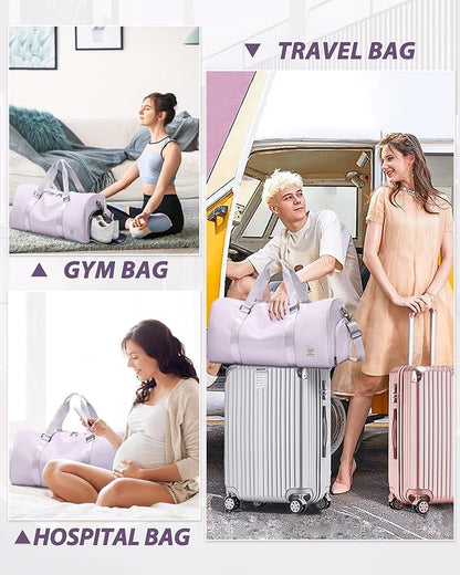 Gym Bag Womens,Travel Duffel Carry on Bag Sport Tote Bag Weekend Overnight Bag