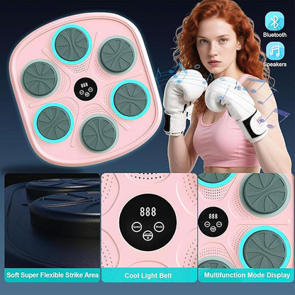 Smart Music Boxing Machine for Adults and Kids, Wall-Mounted Interactive Trainer with LED Display, 9 Modes & 9 Speeds, Perfect for Home Stress Relief,Fitness Gifts for Teen Boys