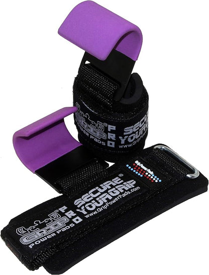Weight Lifting Rod Hooks Heavy Duty Wrist Wraps Power Weight Lifting Training Gym Grips Straps Set of 2